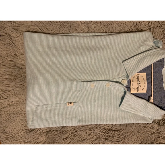 Original Penguin Striped Polo Shirt Short Sleeve Casual Everyday Mens Size‎ - Picture 1 of 10